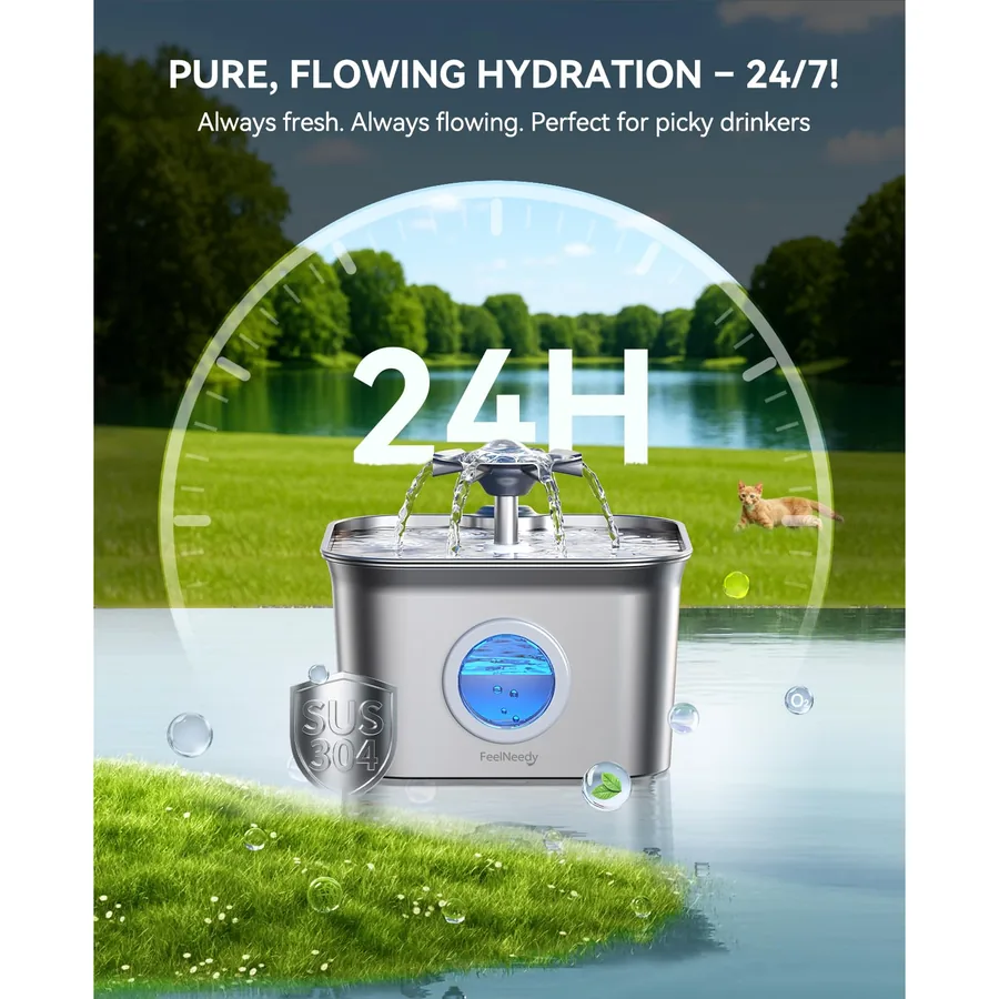 FEELNEEDY 2,8 L de acero con 3 filtros incluidos — imagen 3