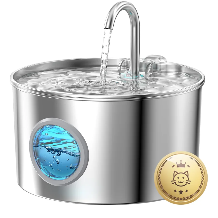 Fuente de agua de acero inoxidable 2,2 L con ventana de nivel — imagen 1